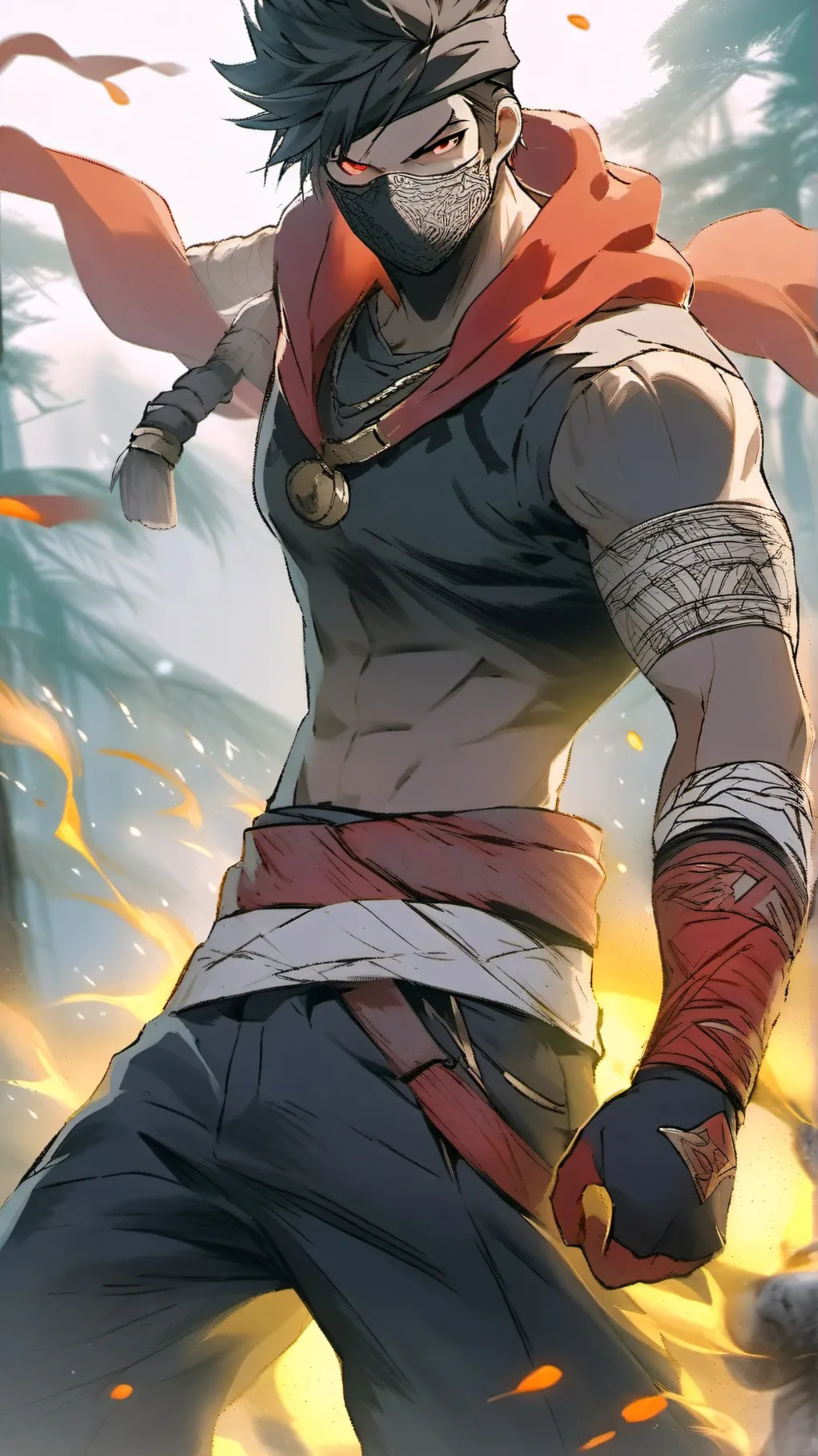 ai character: Distorted Magma .K background