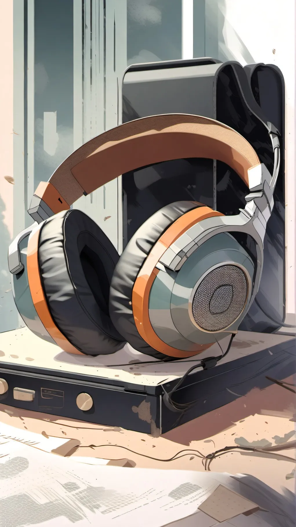 ai character: headset hypnosis background