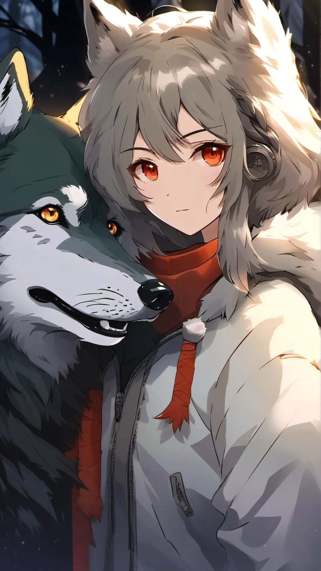 ai character: Wolf girl background