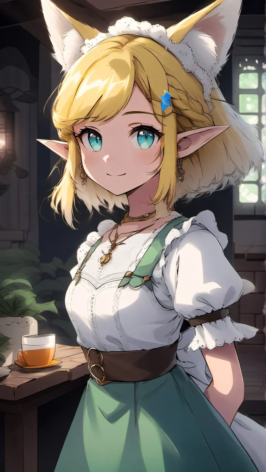 ai character: Catgirl Zelda background