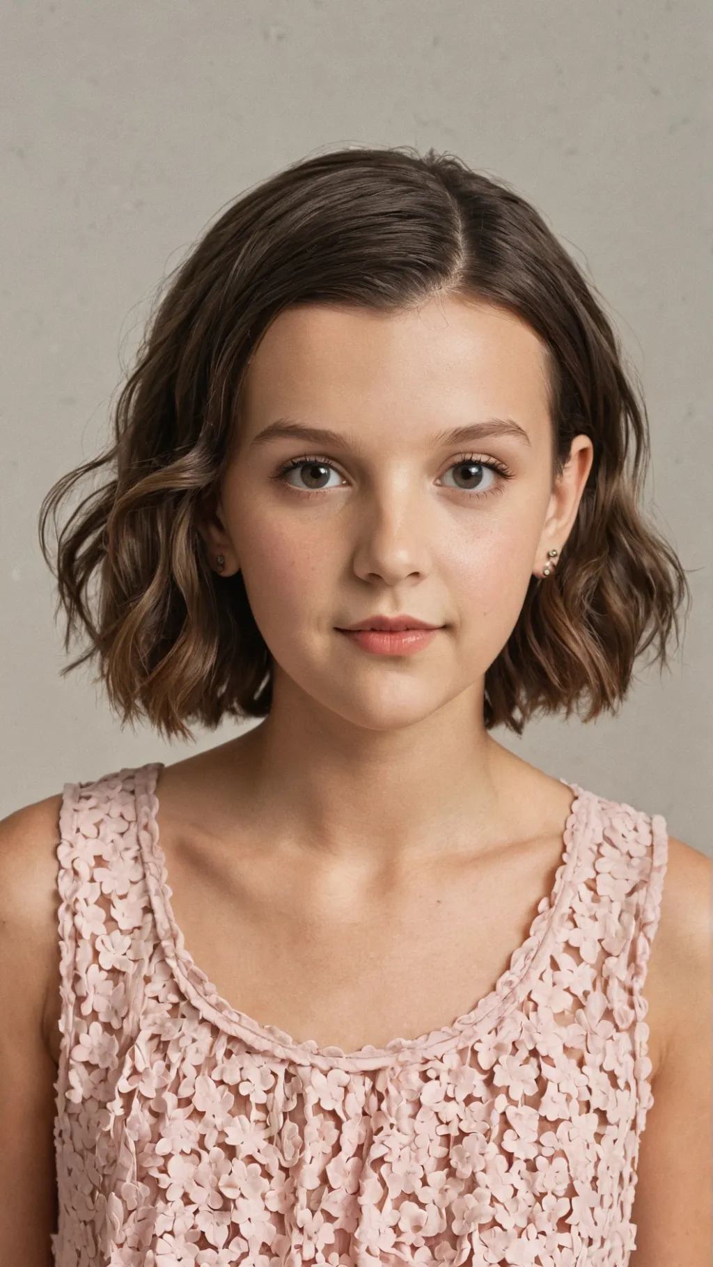 ai character: Giant millie bobby background