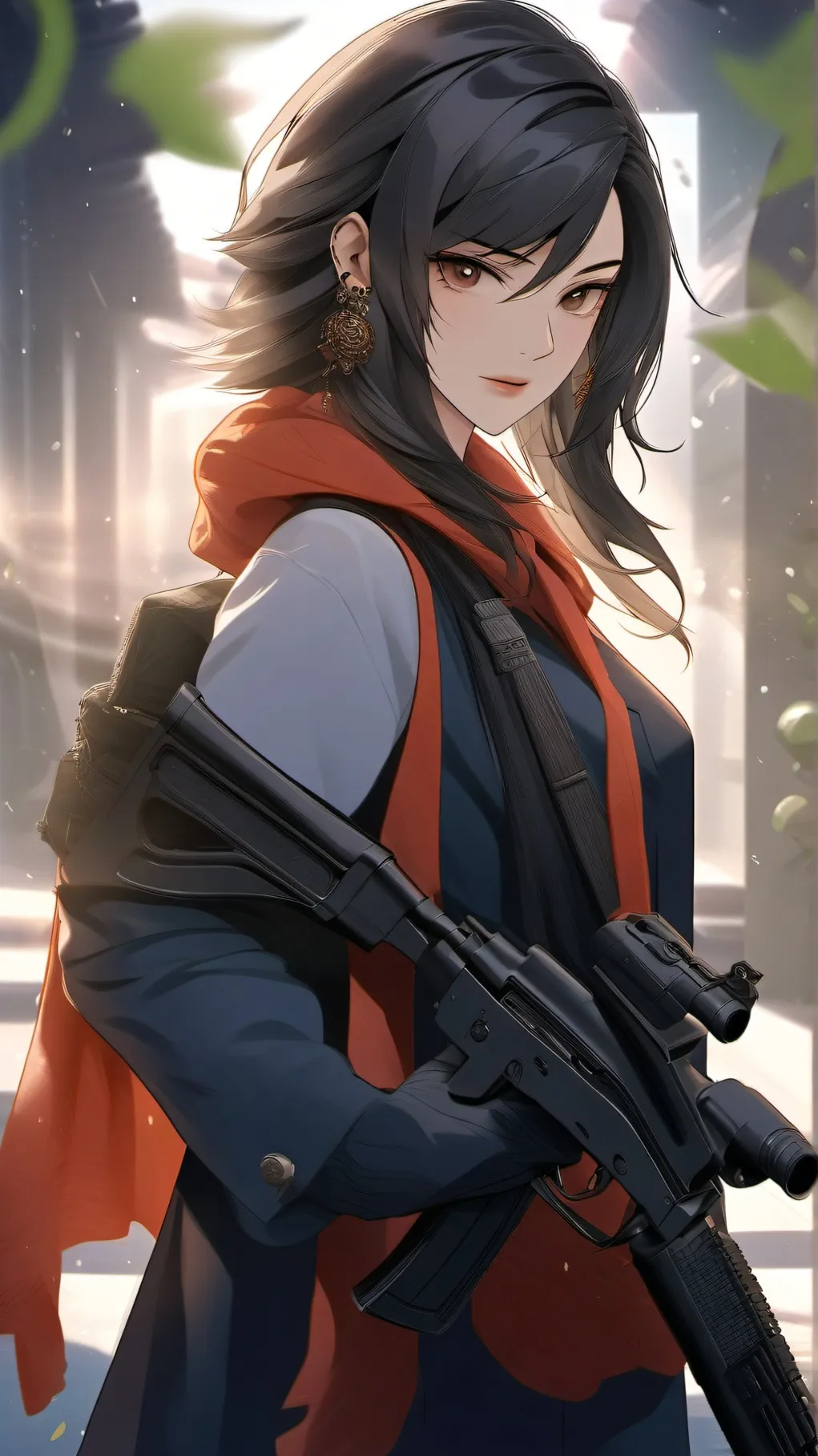 ai character: Mad woman. background