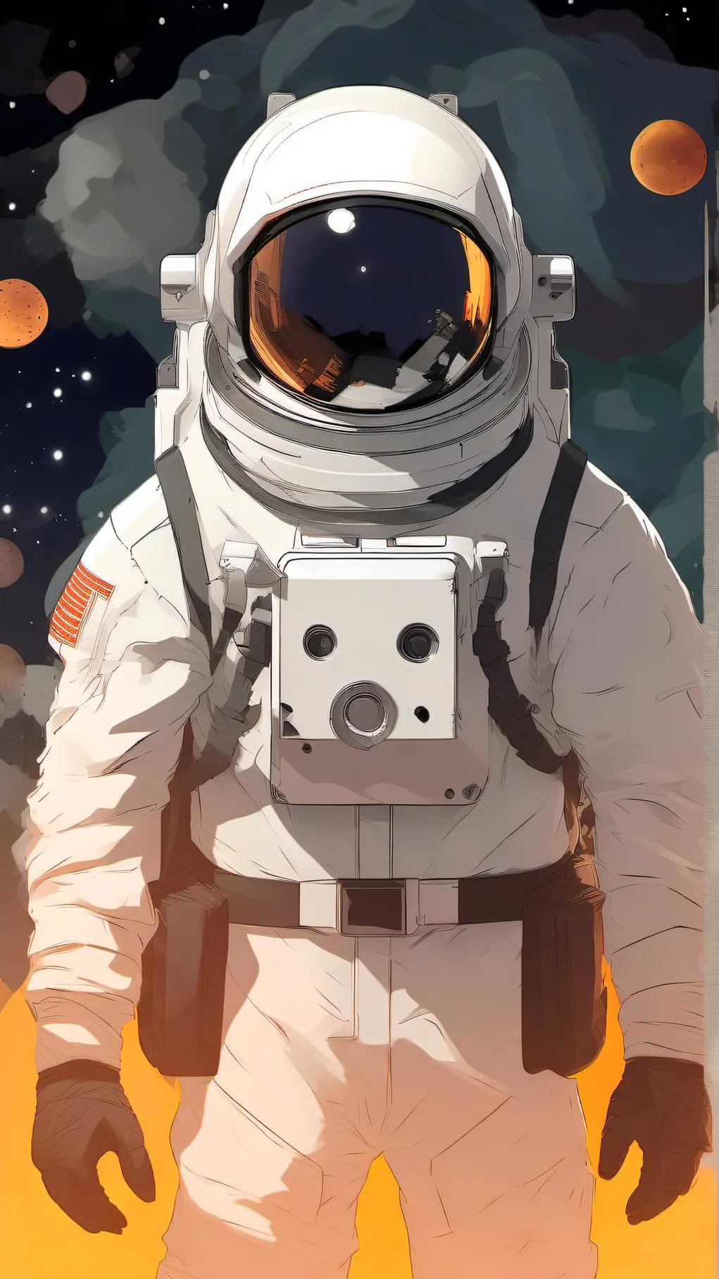 ai character: amongus APOCOLYSPE background