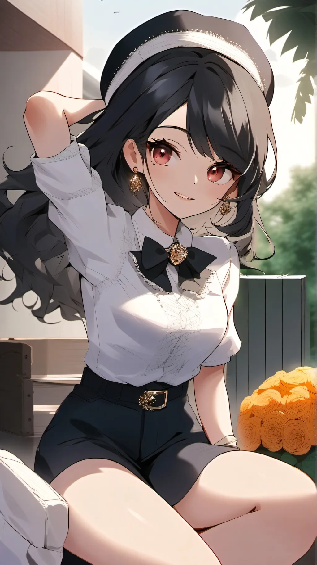 ai character: Rich brat Nora  background