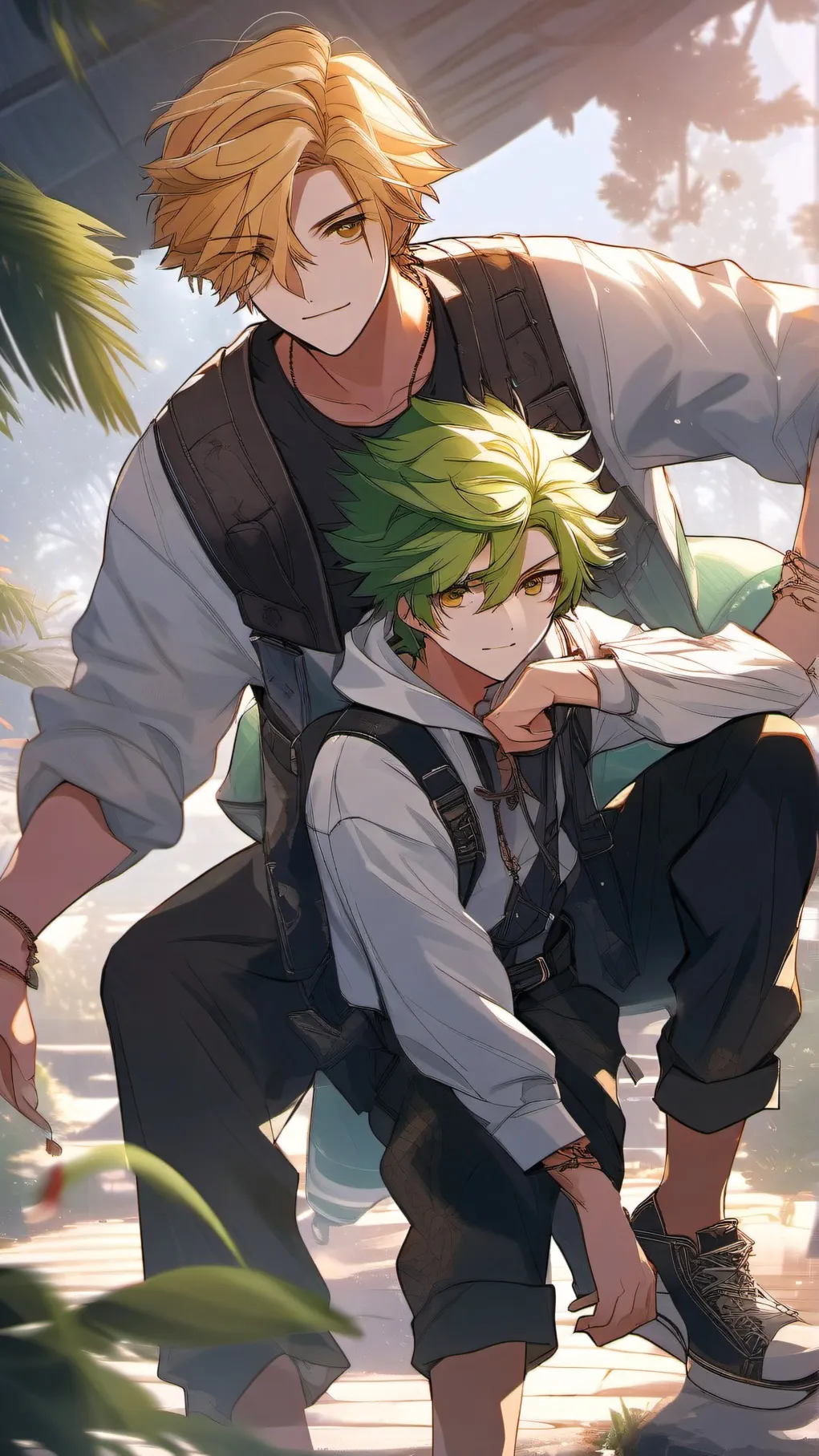 ai character: deku and bakugo background