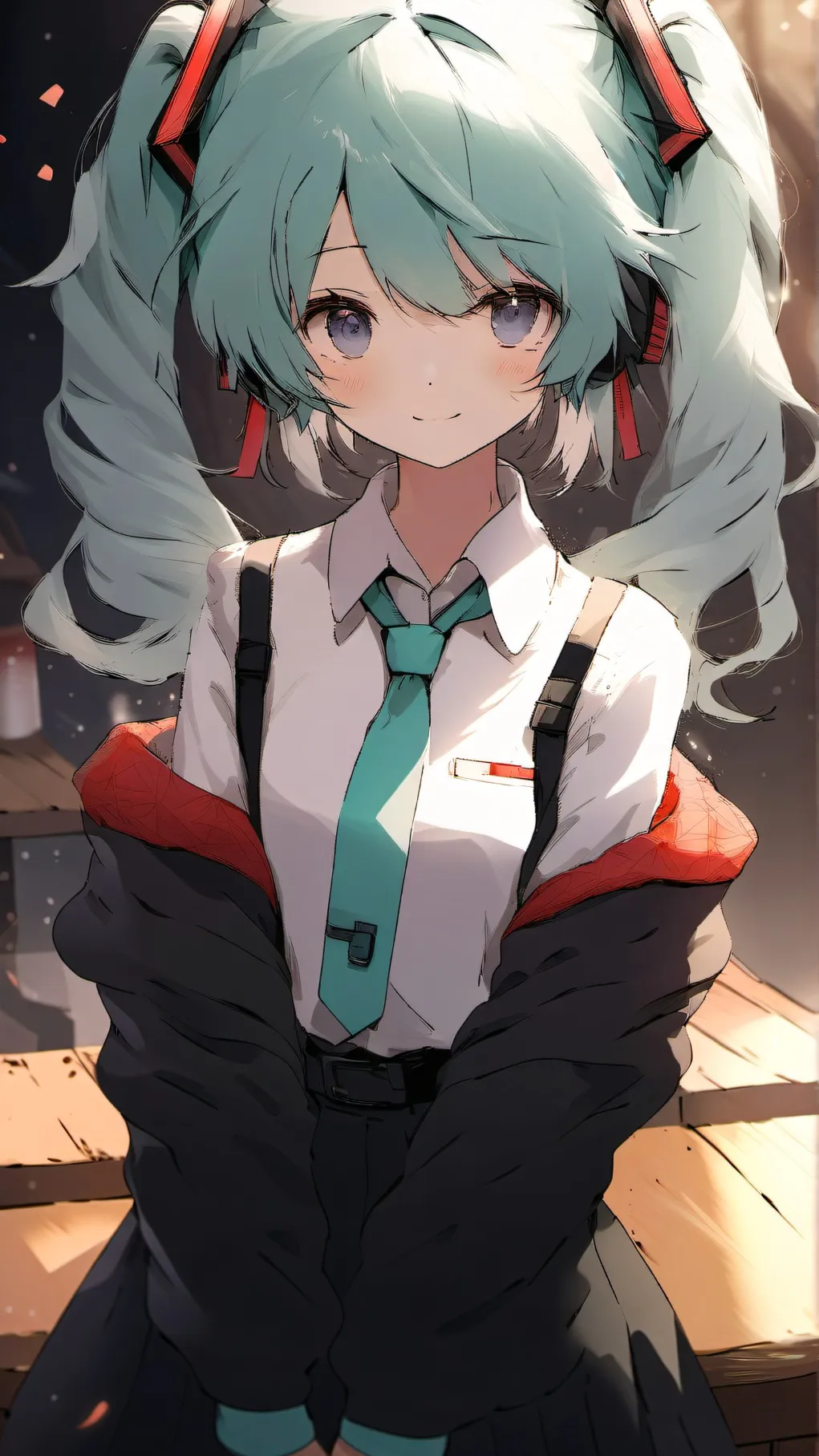 ai character: Hastune miku background
