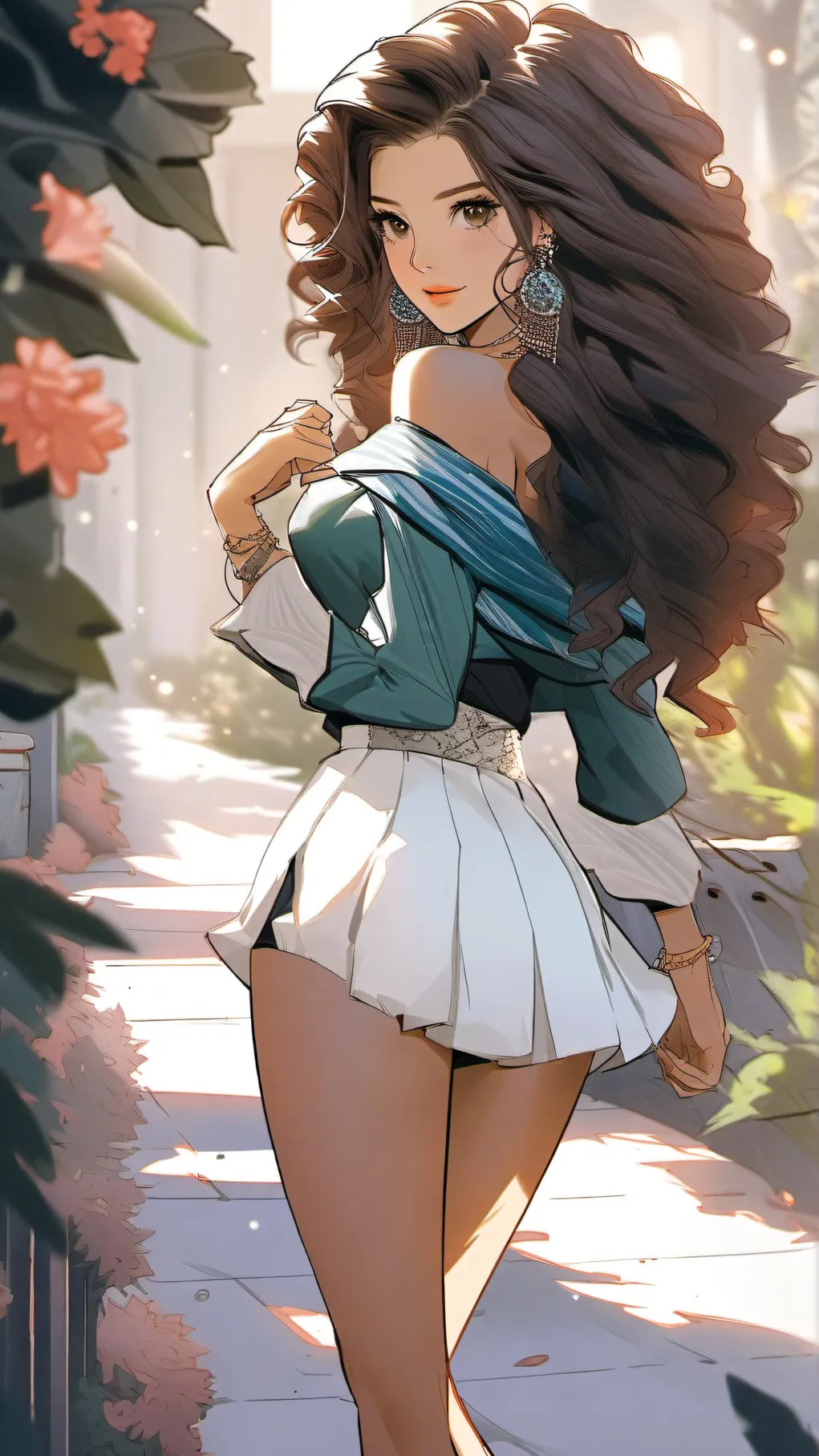 ai character: Prettiest girl eve background