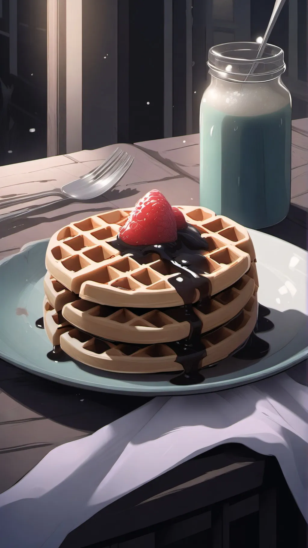 ai character: Waffles background