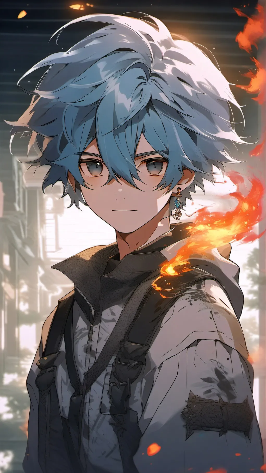 ai character: Fire guy background