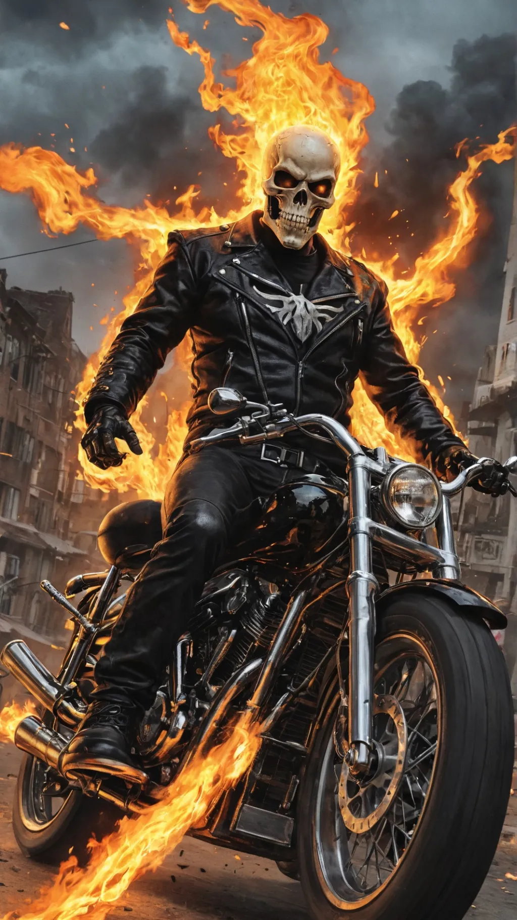 ai character: Blaze blue fire background