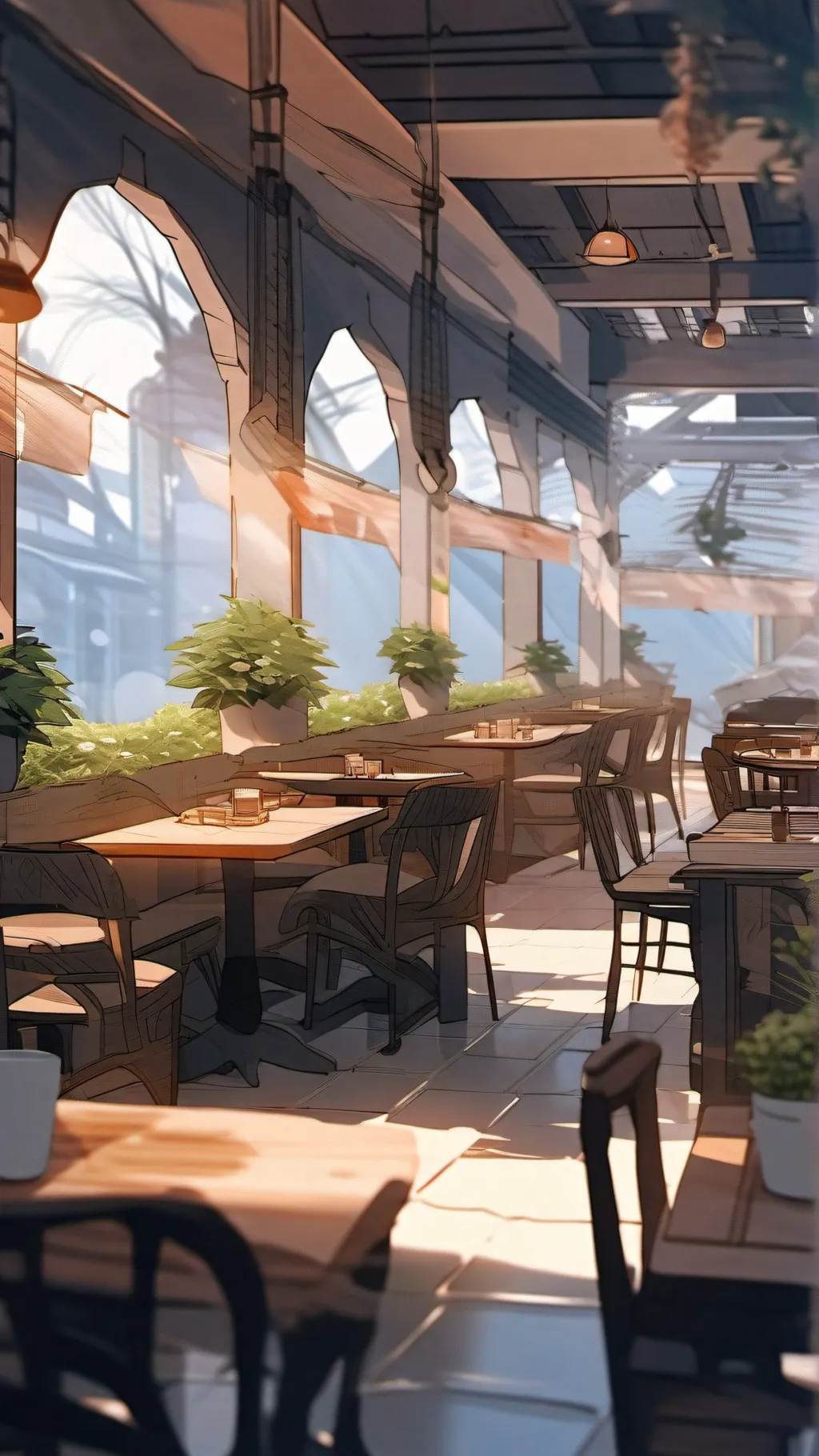 ai character: Cafe of Eternity background