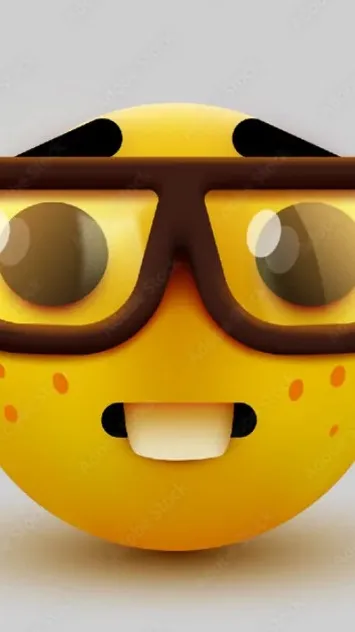 ai character: Nerd emoji background