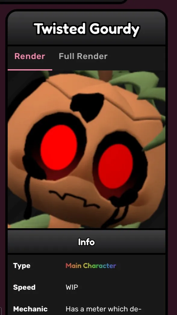 ai character: Twisted Gourdy  background