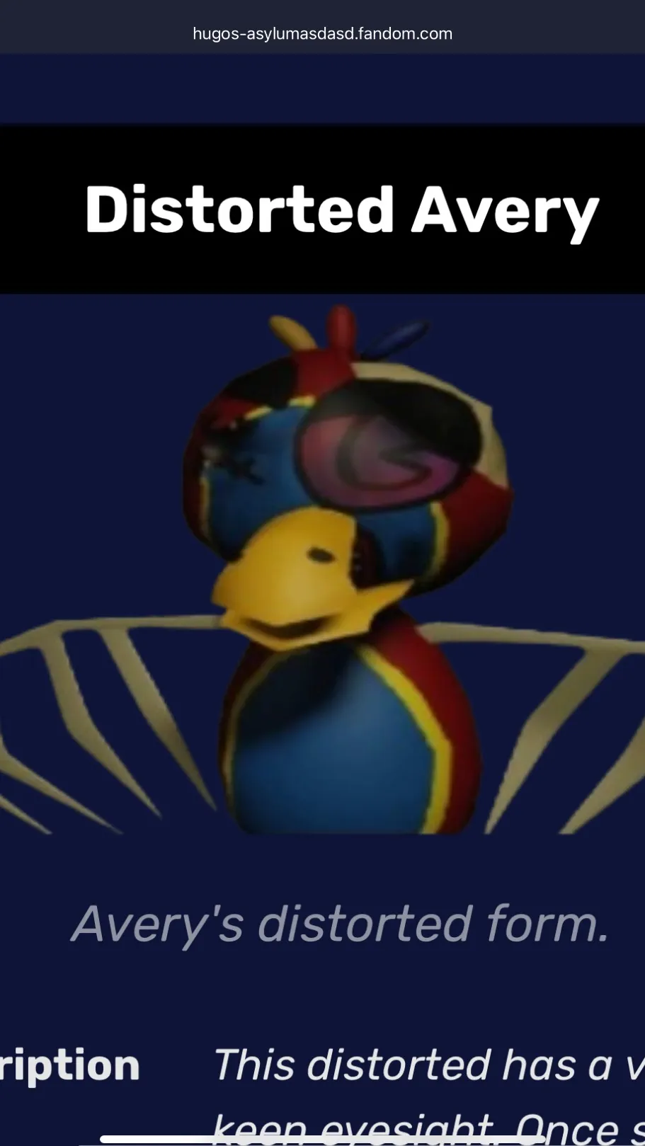 ai character: Distorted Avery  background