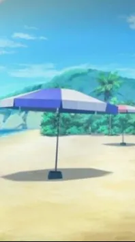 ai character: Mha spiaggia background