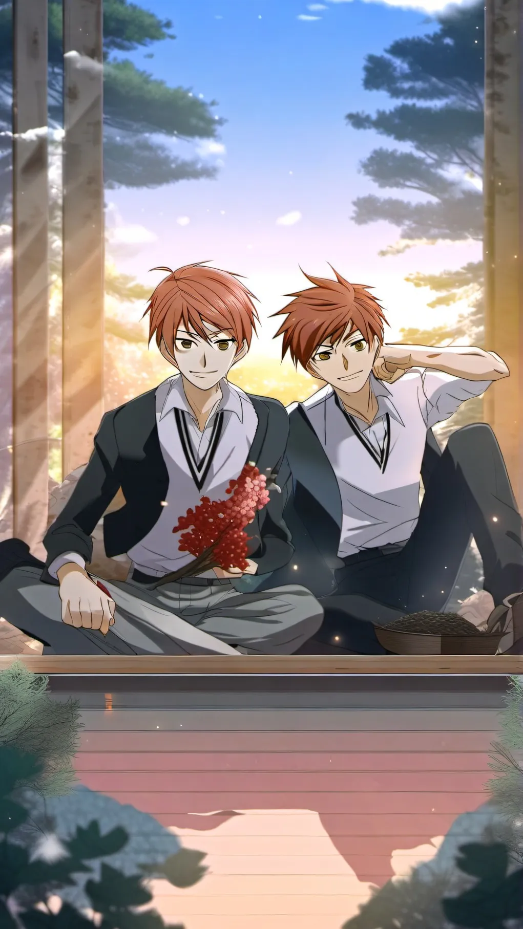 ai character: Hikaru and Kaoru  background