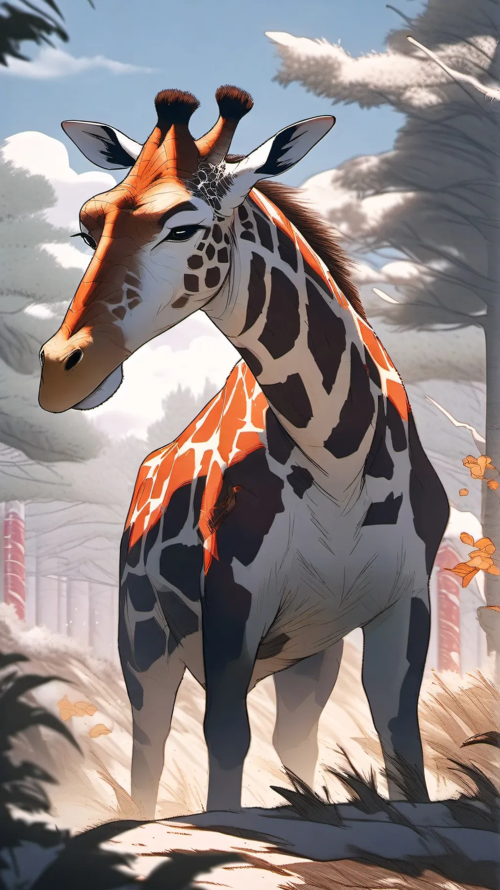 ai character: weird ahh Giraffe background