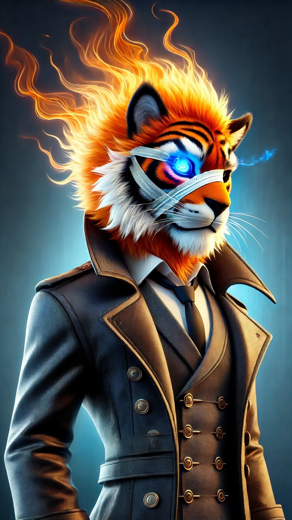 ai character: Masked Tiger background