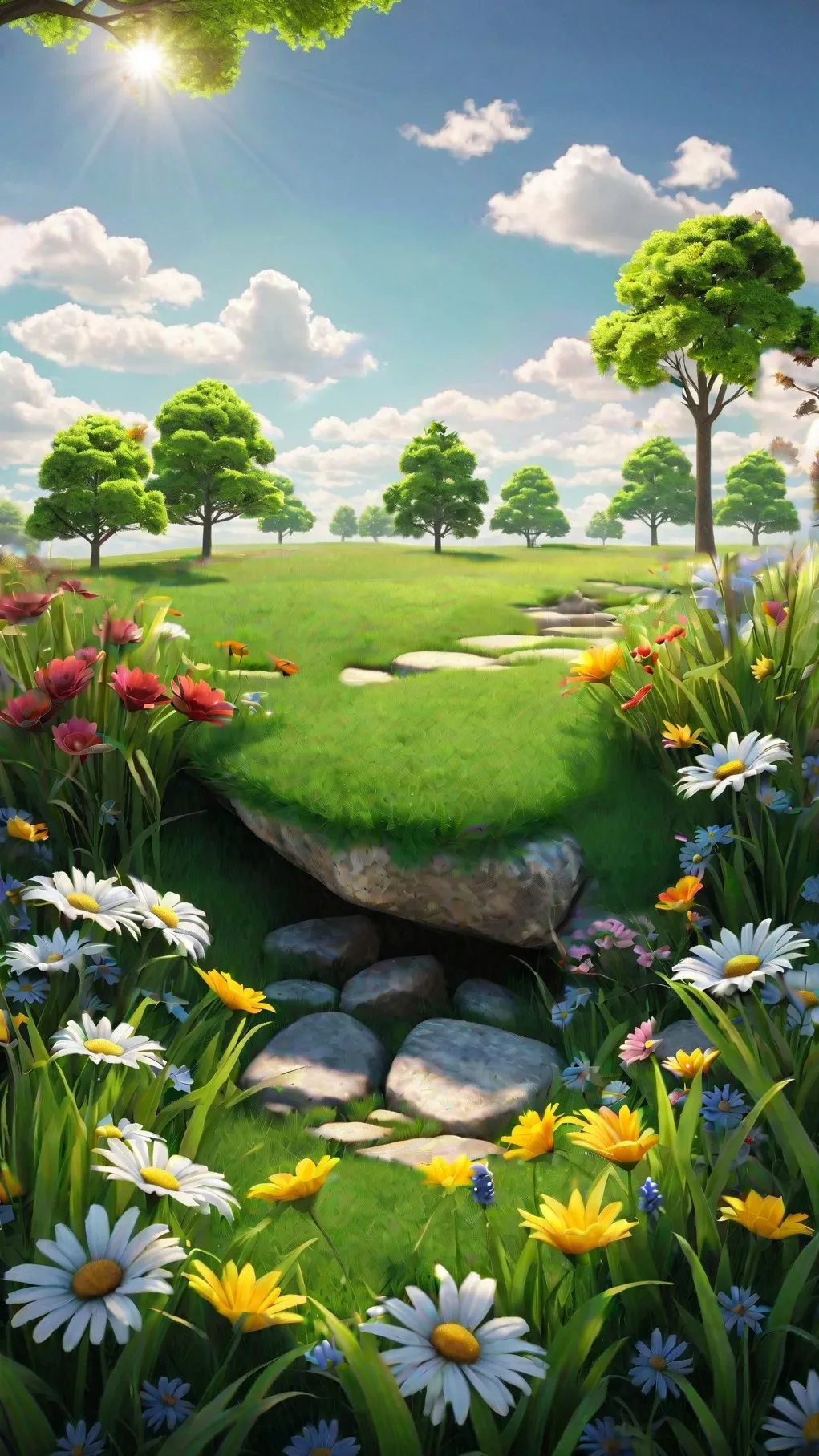 ai character: Grass! (but kind?) background