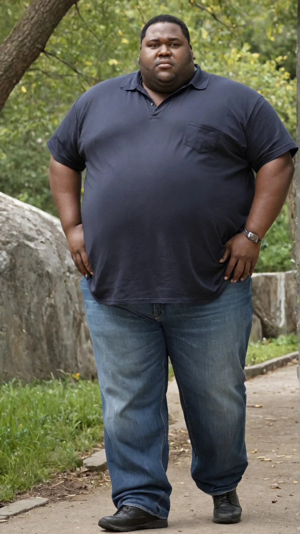 ai character: Big back background