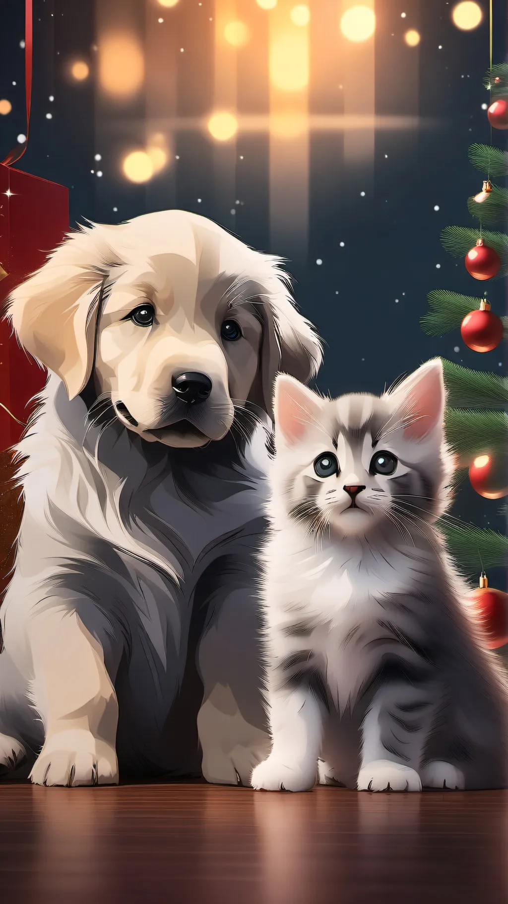ai character: Puppy and kitten background