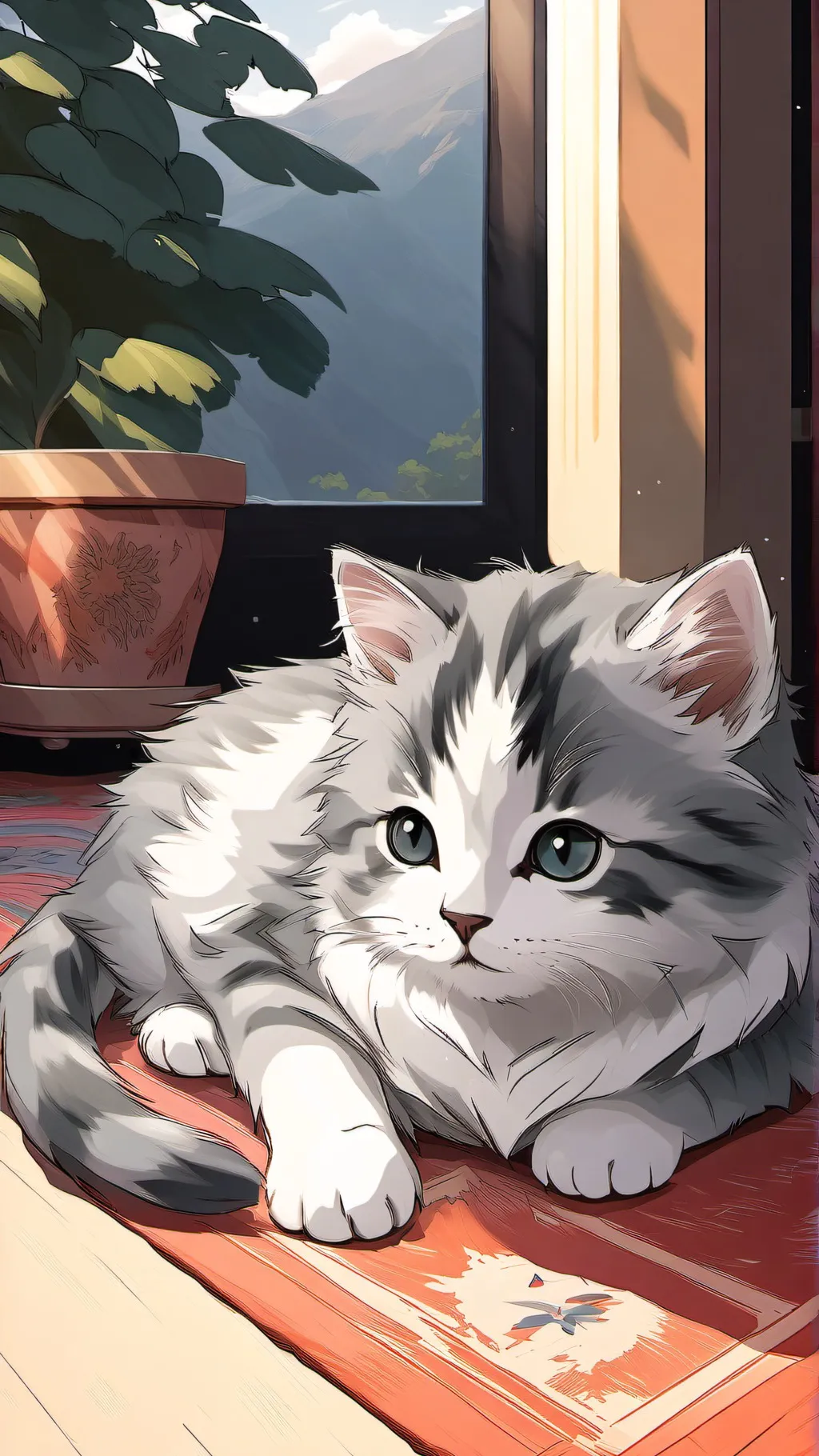 ai character: Cute kitten background