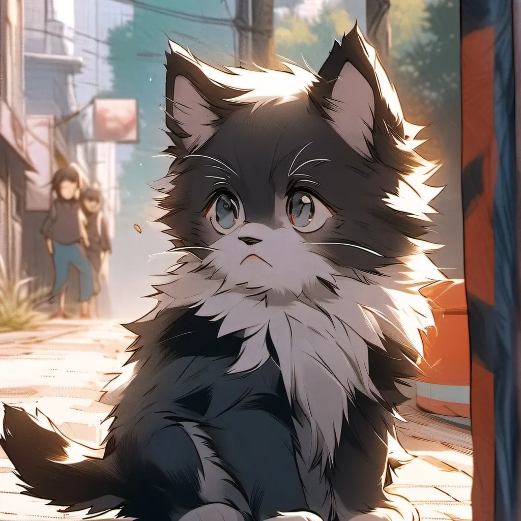 chat with ai character: Waiting kitten