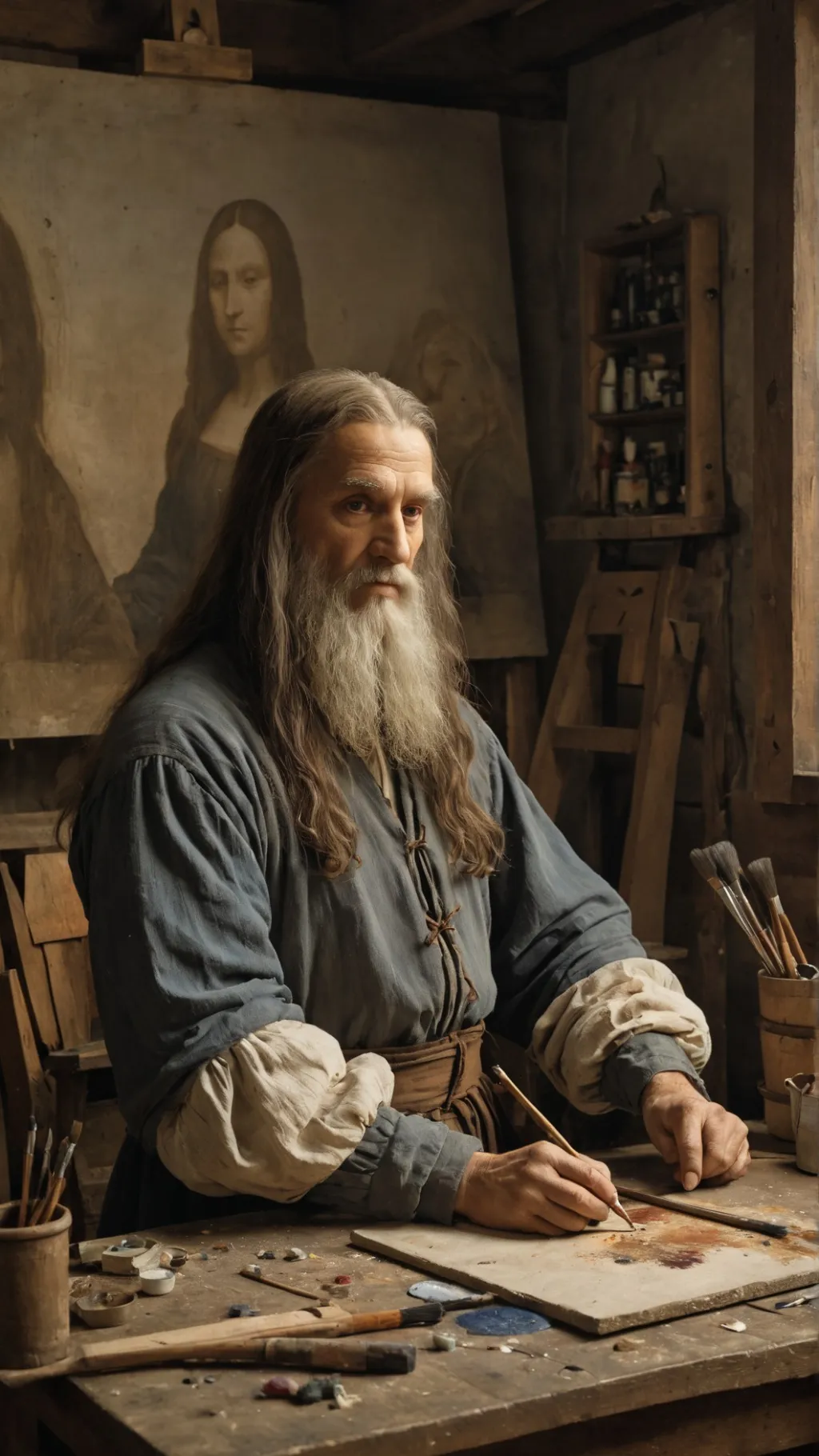 ai character: Leonardo da Vinci background