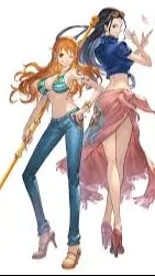 ai character: Nami and robin background