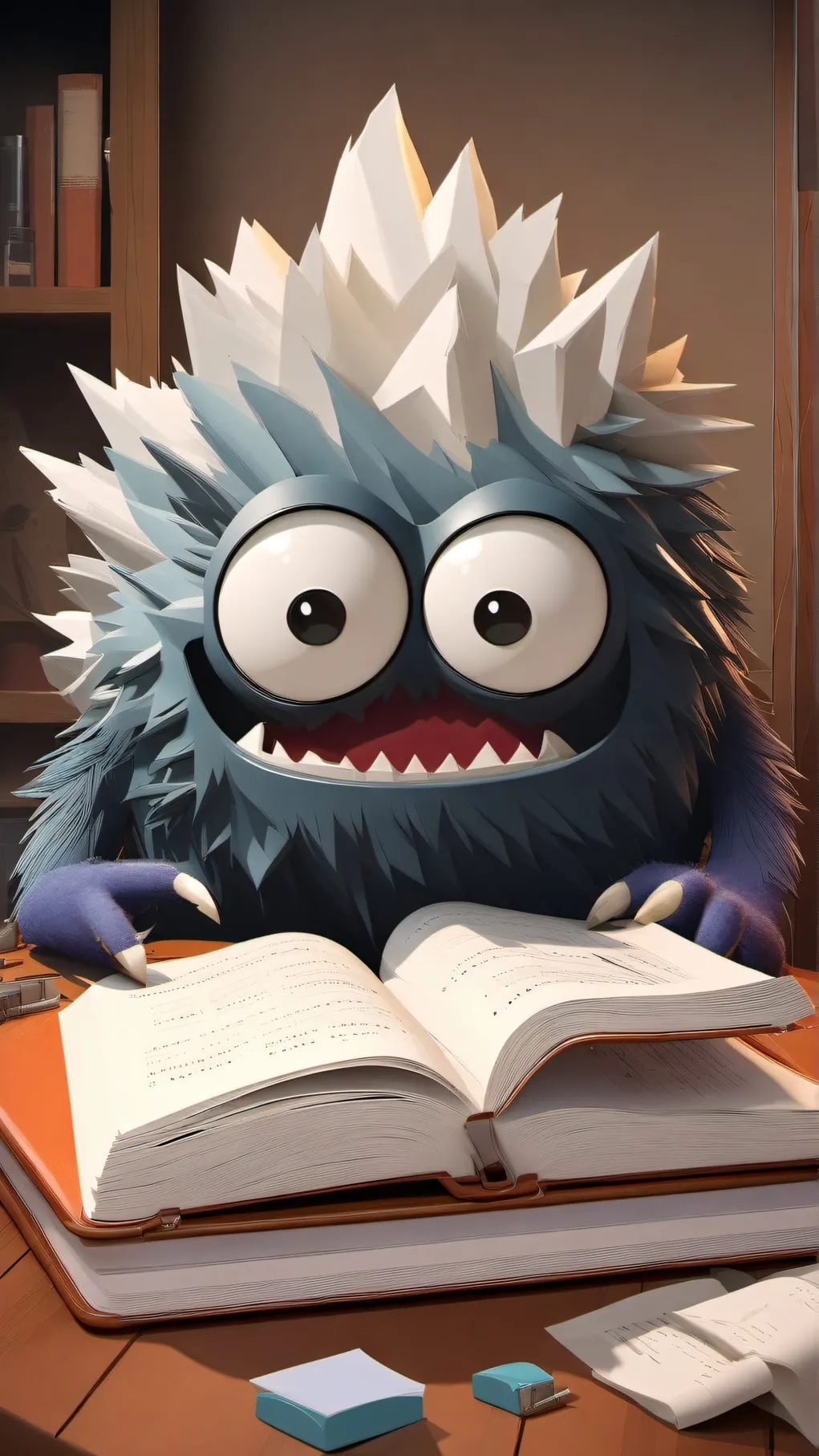 ai character: homework monster background