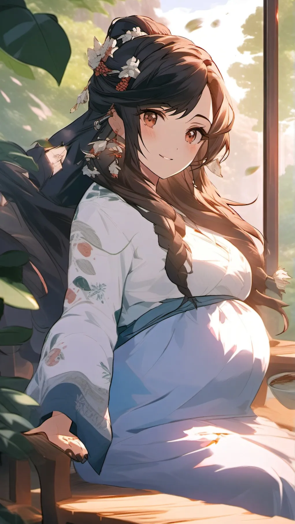 ai character: Pregnant background