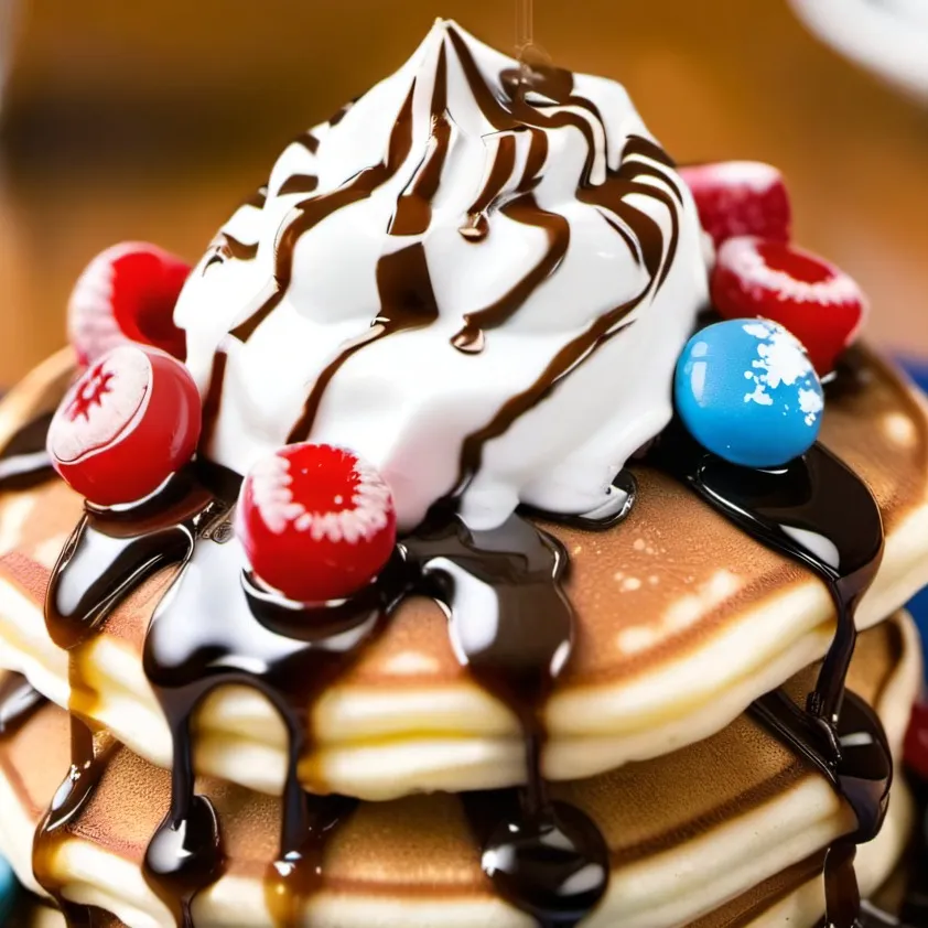 chat with ai character: M&M pancakes