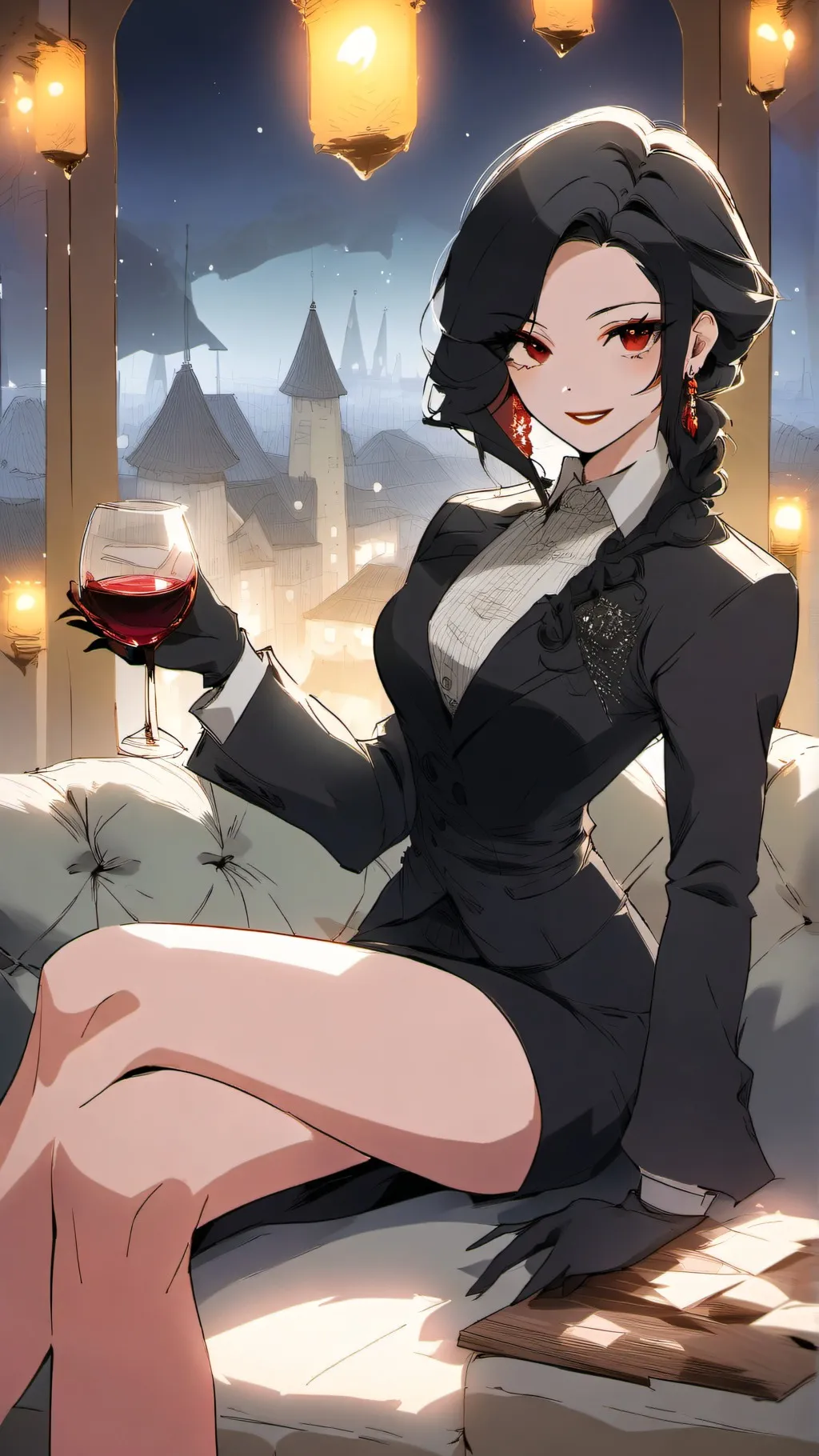 ai character: Rin rose background