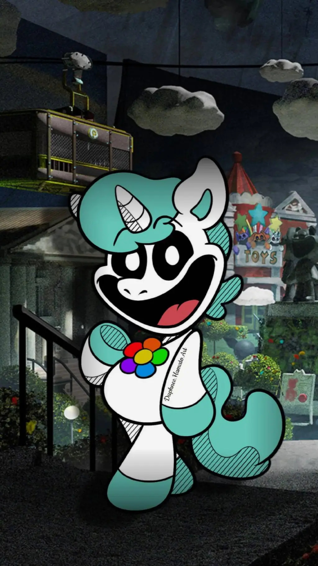 ai character: CraftyCorn  background