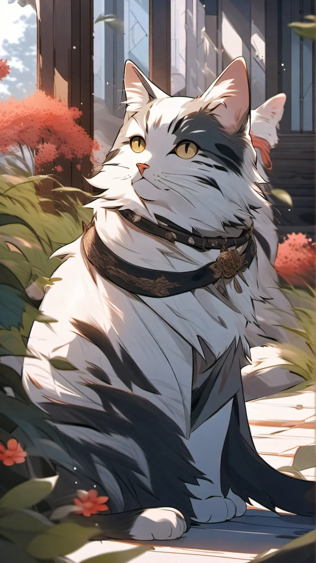 ai character: lost cat  background