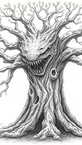 ai character: Der große Baummann background