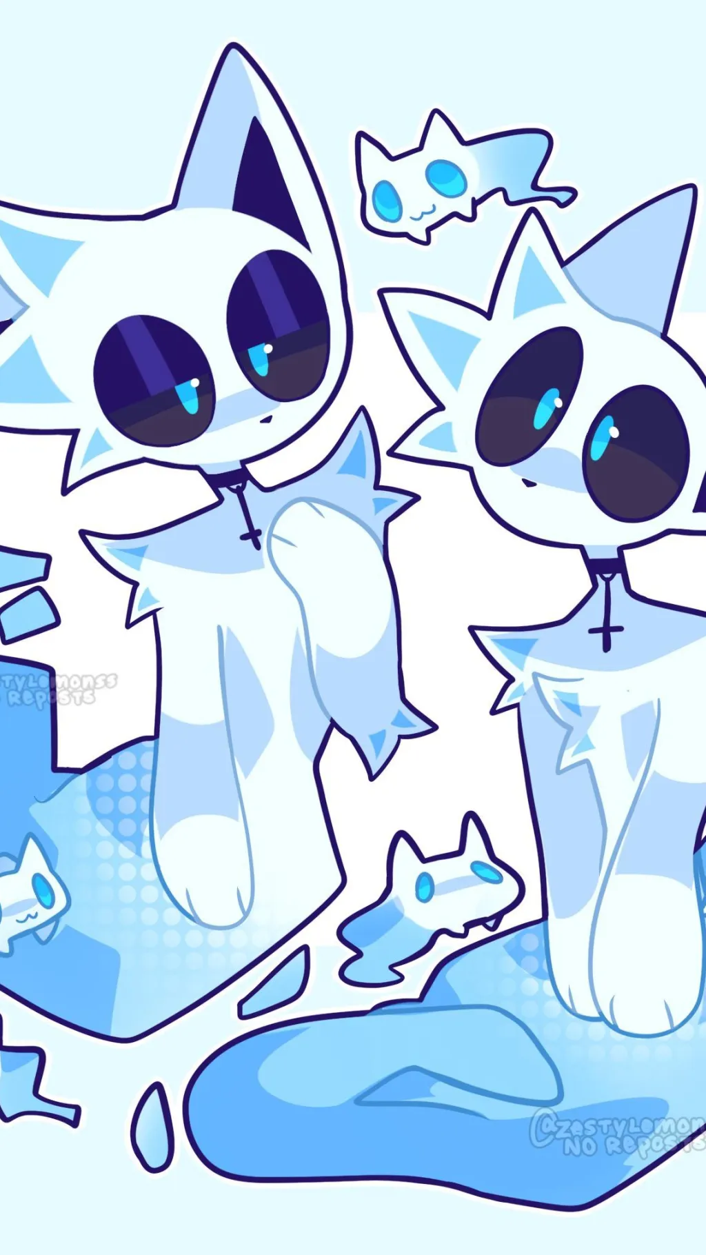 ai character: ghost cat furry background