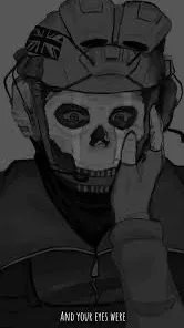 ai character: COD Ghost  background