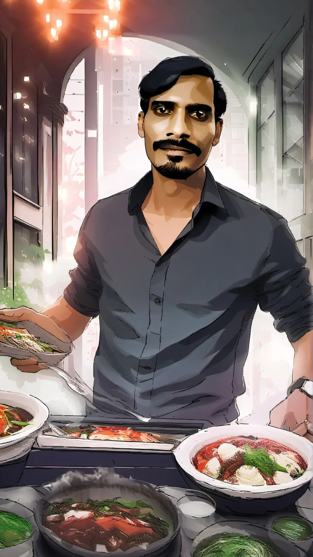 ai character: amir uber eats background