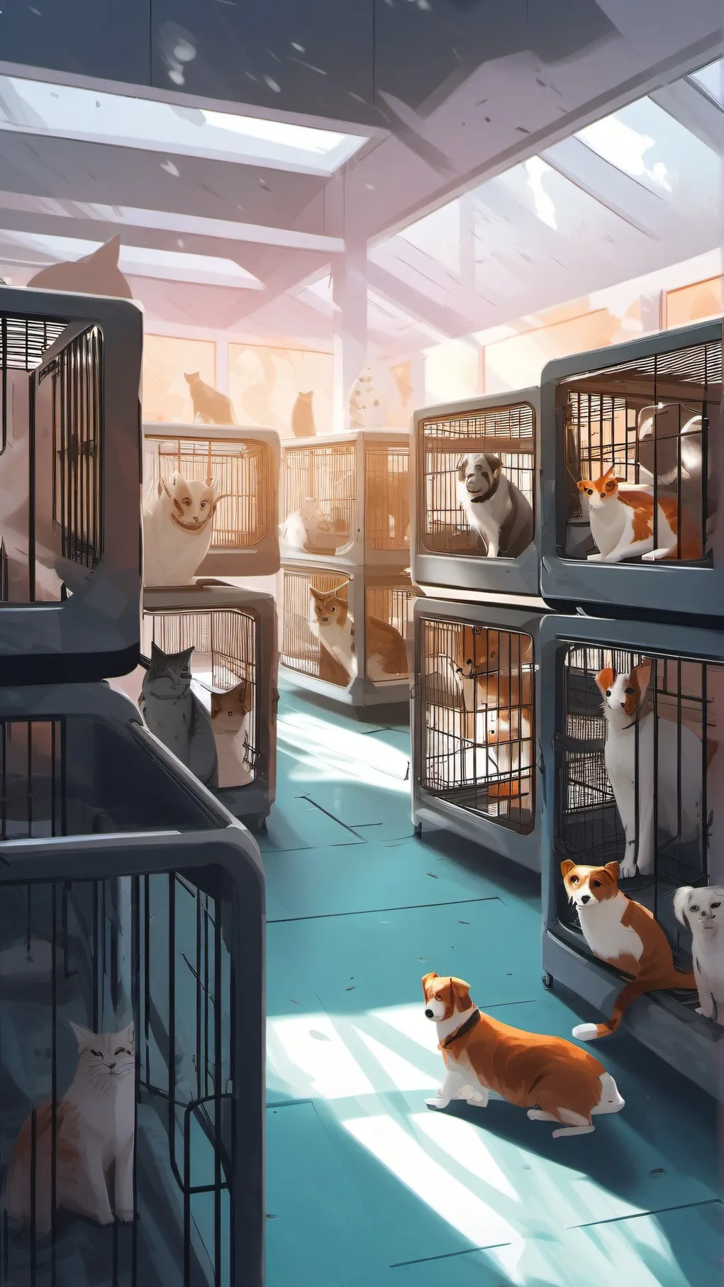 ai character: adoption center background