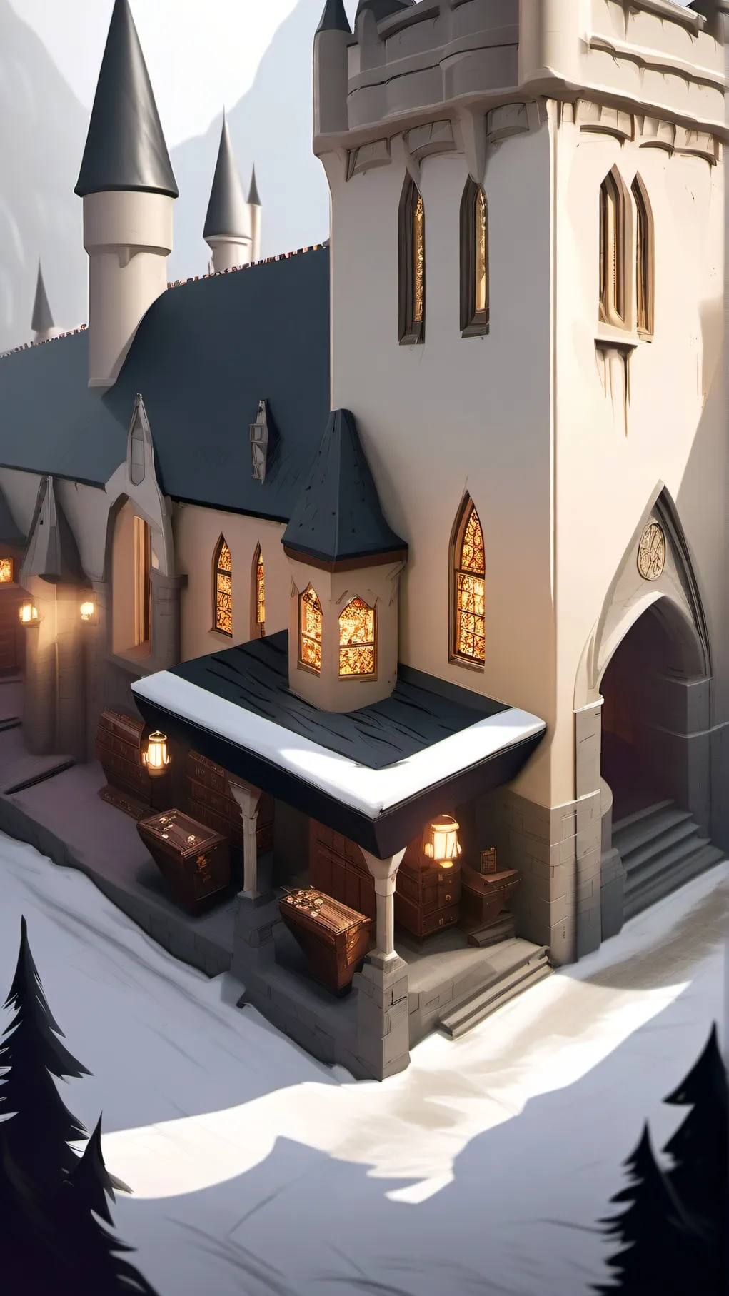 ai character: Hogwarts living    background