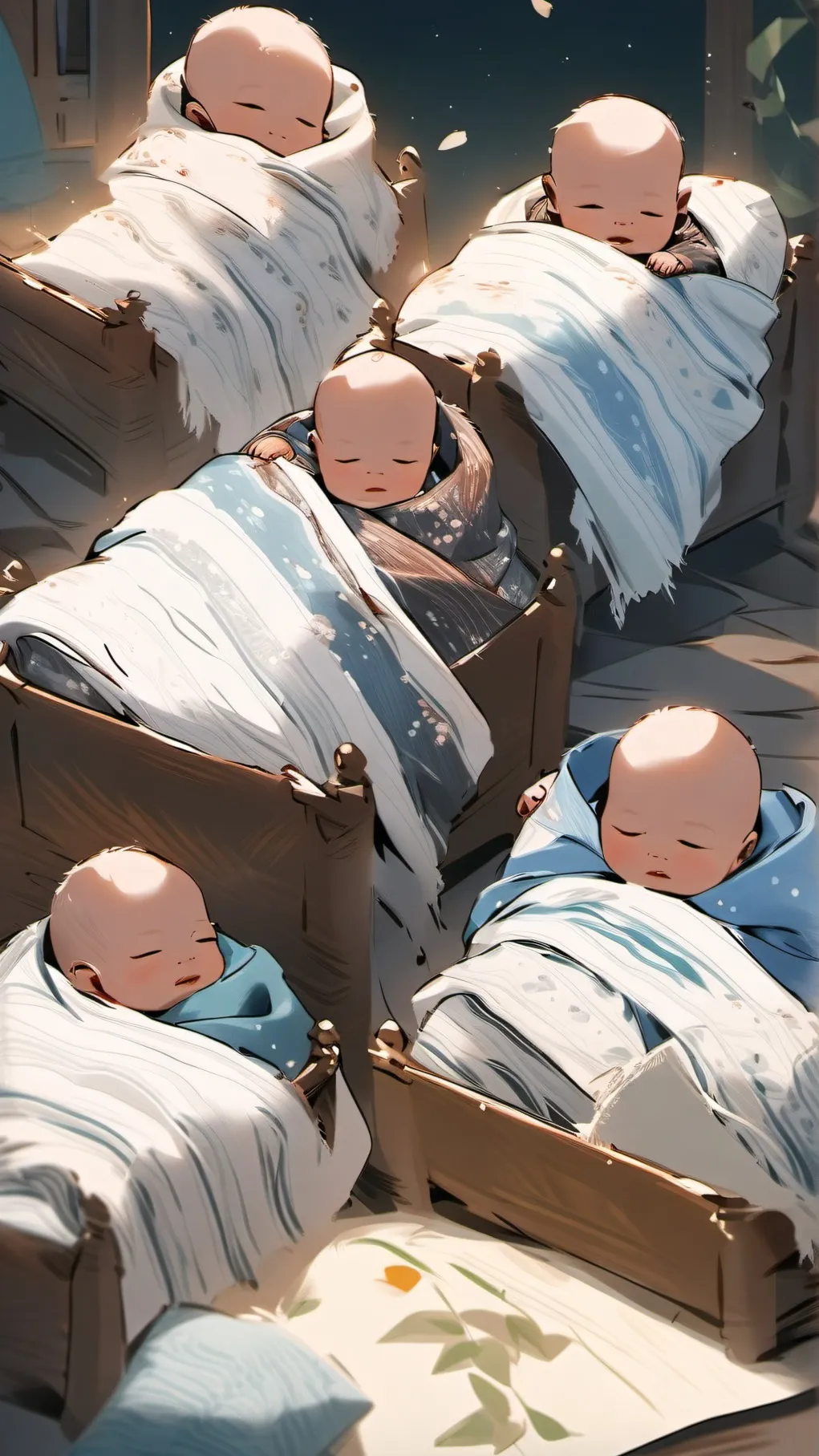 ai character: group of Infants background