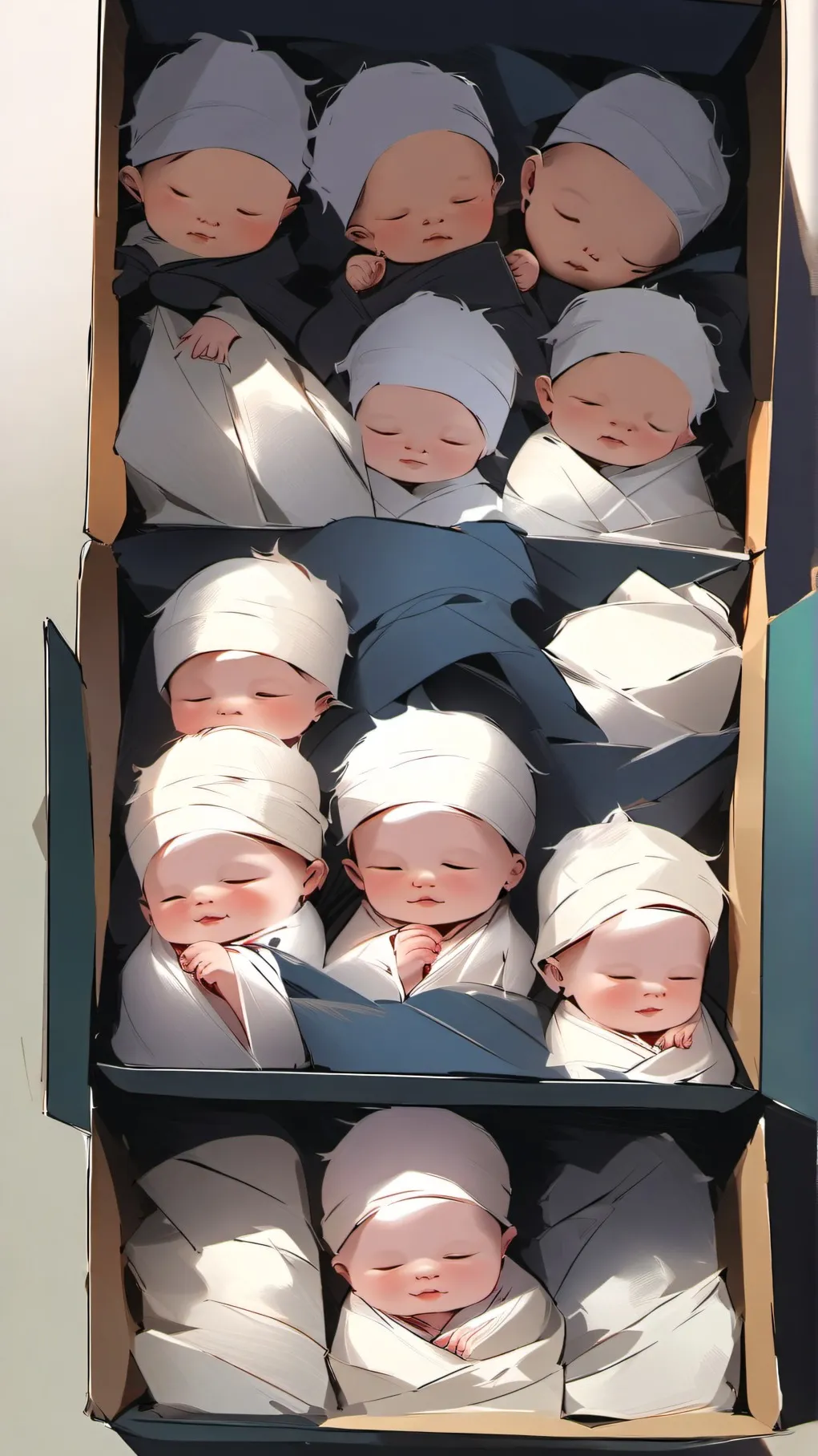 ai character: baby box  background
