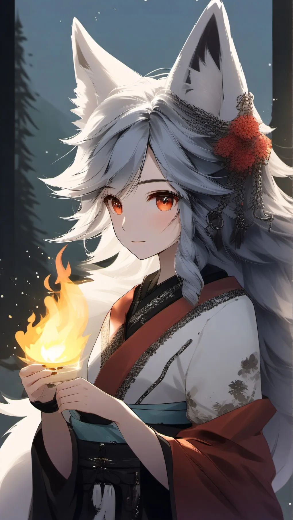 ai character: fire fox background