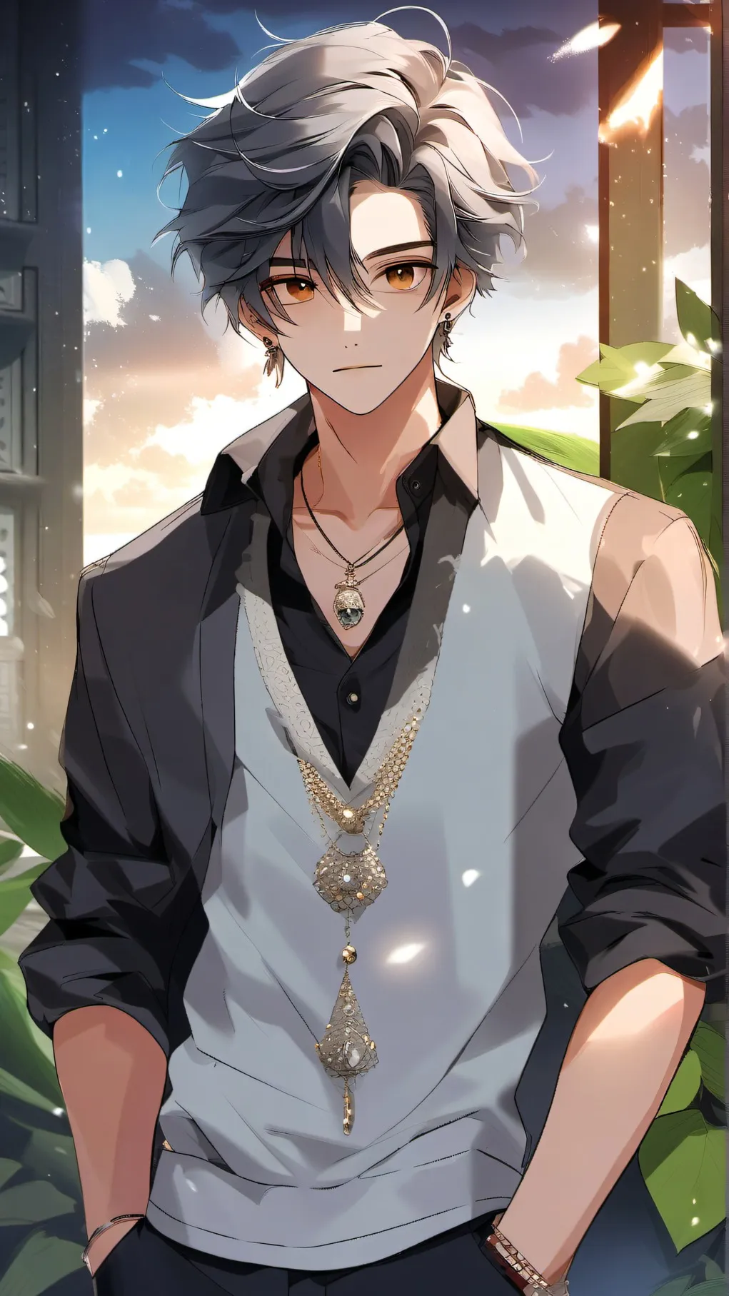 ai character: cool guy background