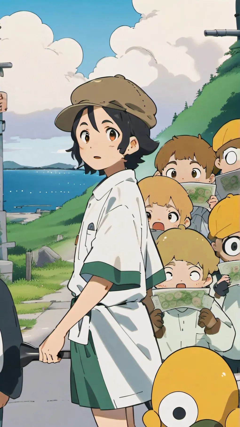 ai character: squid game  background