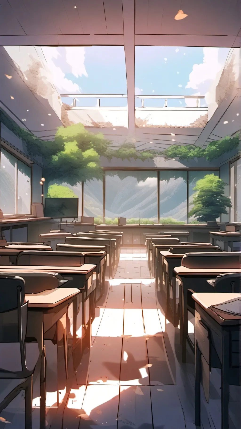 ai character: trapped classroom background