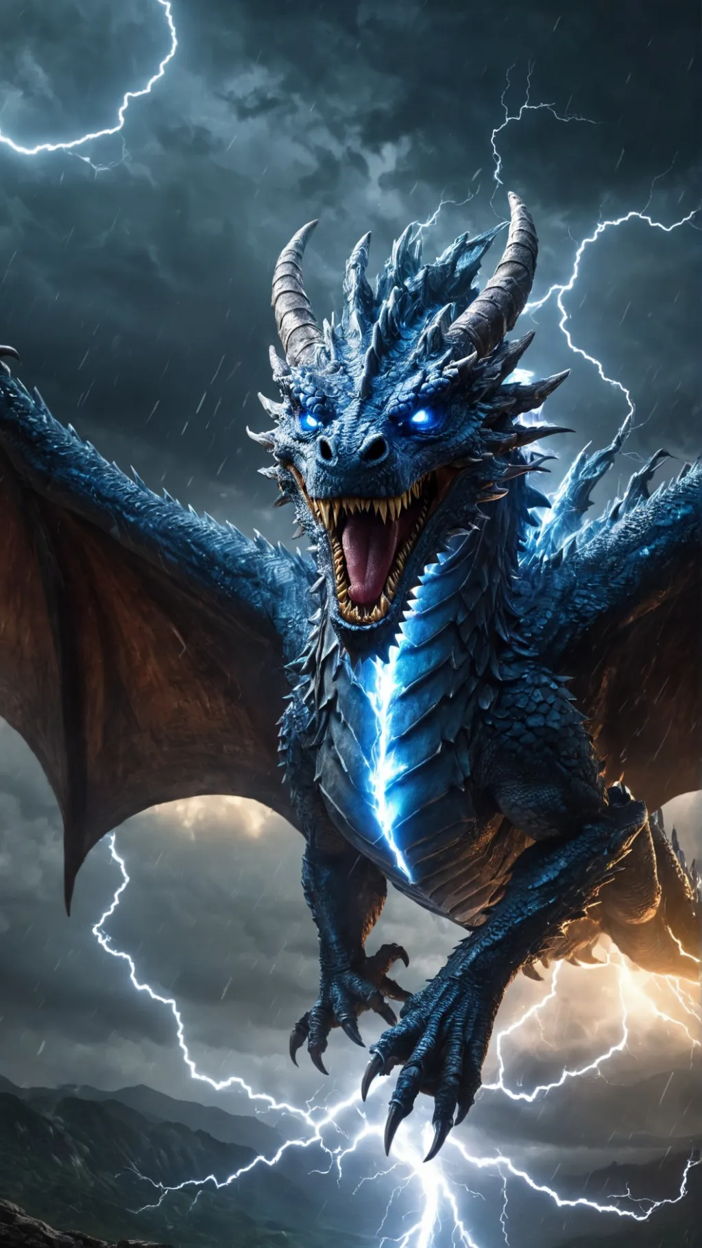 ai character: storm dragon background