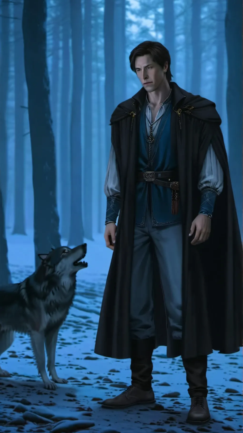 ai character: Nathan Bratt Wolf background