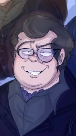 ai character: RL Stine Jack Blac background